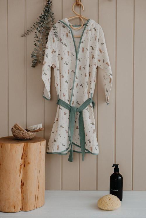 Müslin Bornoz | Woodland Ekru 6-8 Yaş