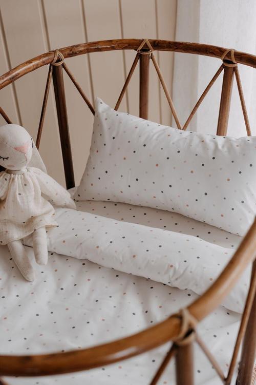 Anne Yanı Nevresim Takımı (60x100) | Green Dots Yeşil 60x100 cm