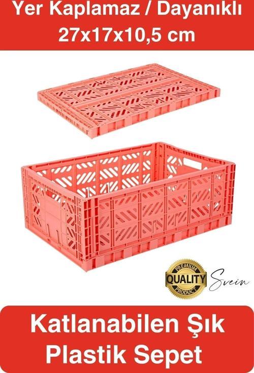 Çok Amaçlı Yer Kaplamayan Katlanabilir Renkli Kasa Sepet Sebze Meyve Eşya Saklama Organizer Kutu