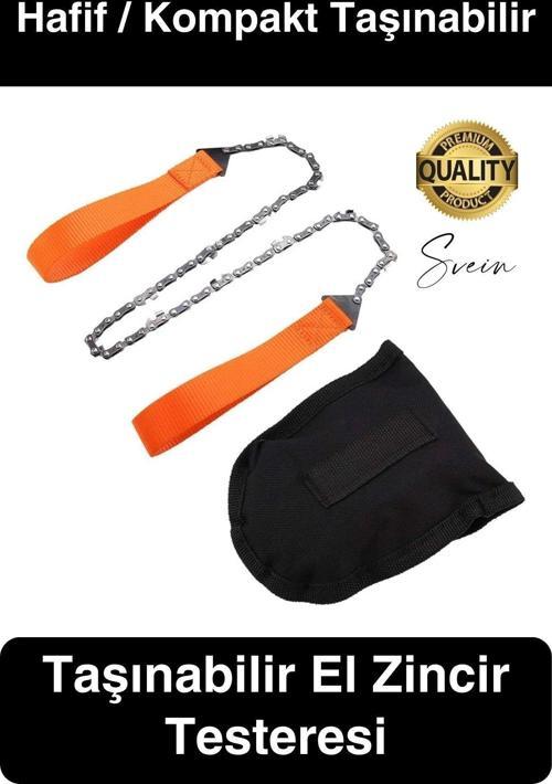 Taşınabilir Mini El Zincirli Testere Kamp Doğa Ağaç Dal Kesme Çelik Hafif Pratik Taşıma Çantası