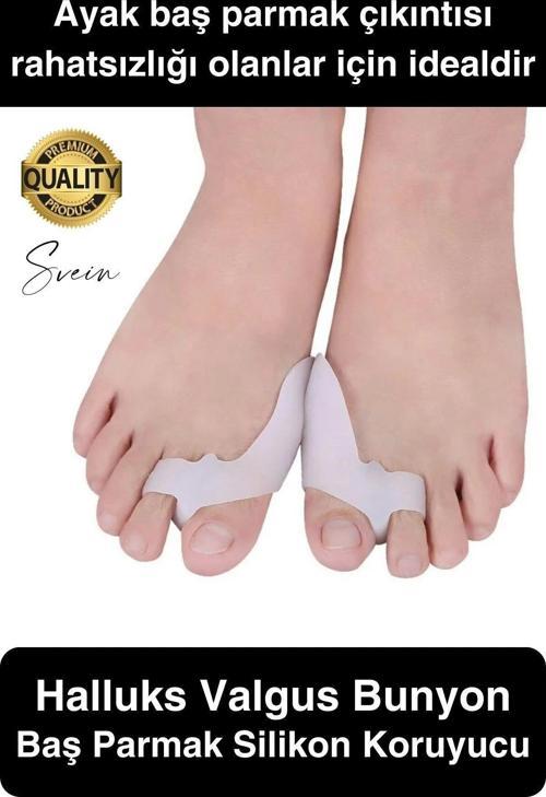 Ayak Baş Parmak Kemik Çıkıntı Koruyucu Bunyon İki Parmağa Geçen Silikon Makaralı Halluks Valgus