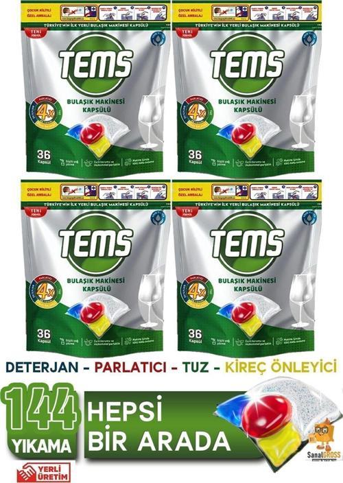 Bulaşık Makinesi Kapsül Deterjanı 36'Lı X 4 Paket (144 Yıkama)