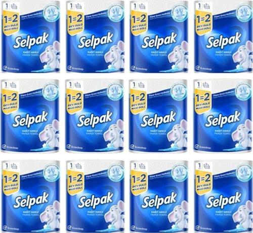 3 Katlı Dev Rulo Kağıt Havlu 12 Adet