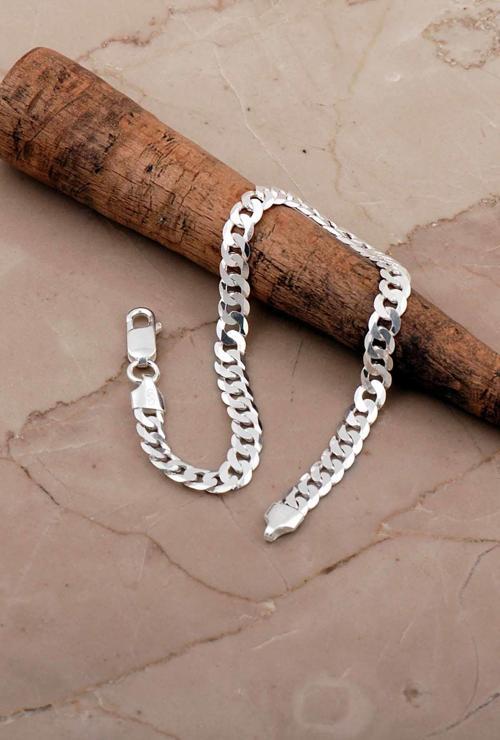 Gurmet 5,5 Mm 21,5 Cm İtalyan Gümüş Erkek Zincir Bileklik 4789