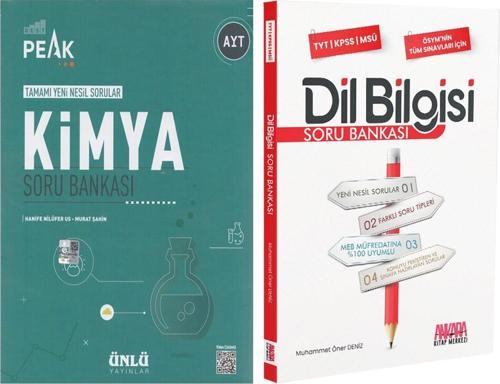 Ünlü Yayıncılık AYT Kimya Best Peak ve AKM Dil Bilgisi Soru Bankası Seti 2 Kitap
