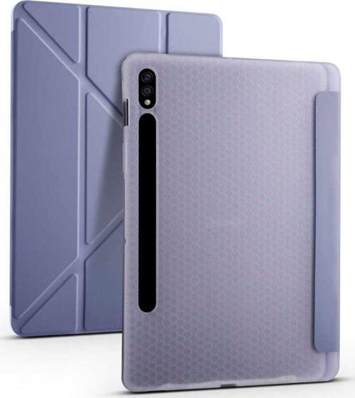 Galaxy Tab S7 FE LTE (T737-T736-T733-T730) Uyumlu Kalemlikli Premium Standlı Katlanabilir Uyku Modu Özellikli Tablet Kılıfı