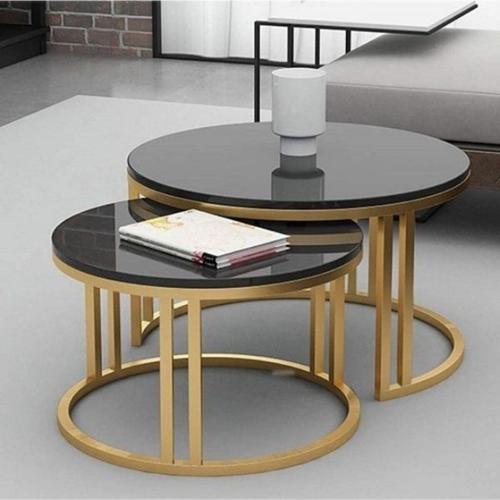 Gun Metal Gold Orta Sehpa
