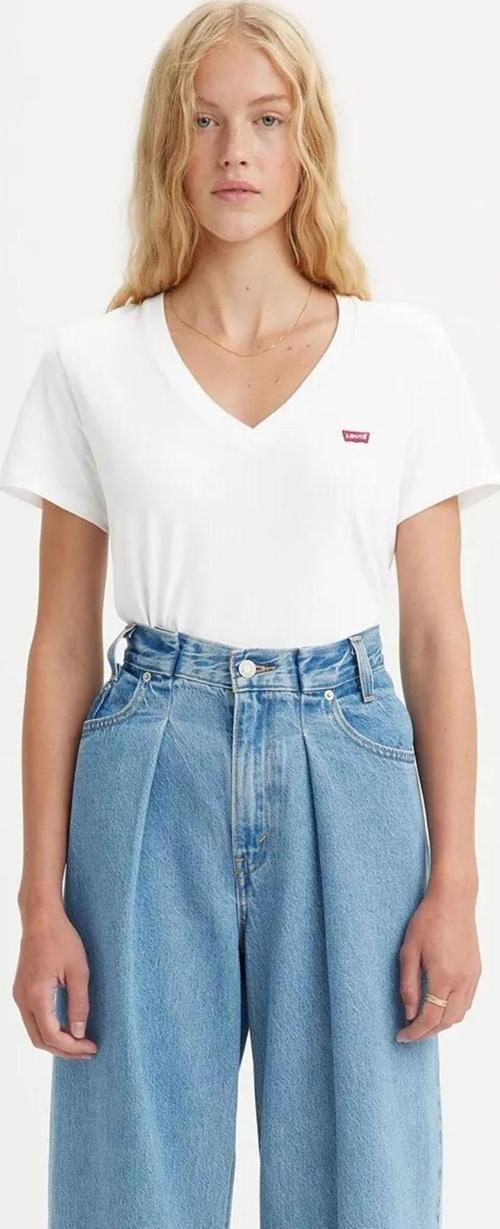 Kadın V Yaka Beyaz T-Shirt - A3170-0024