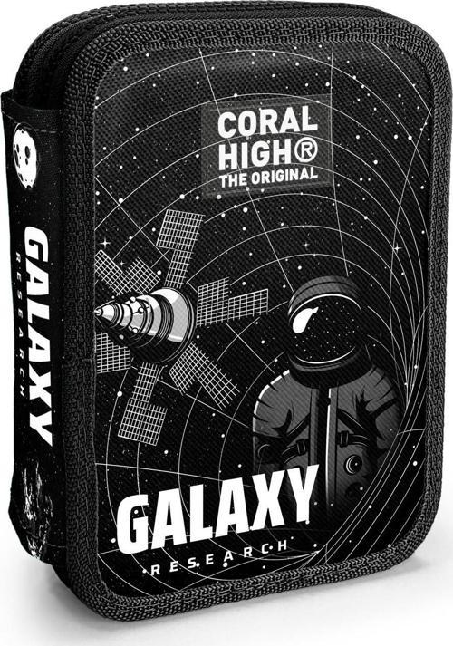 Kids Siyah Galaxy Desenli Çift Katlı Kalem Çanta 11148