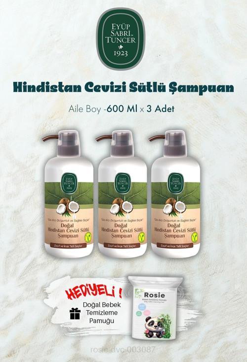 600 ML Hindistan Cevizi Sütlü Şampuan X 3 ve ROSIE Hediyeli