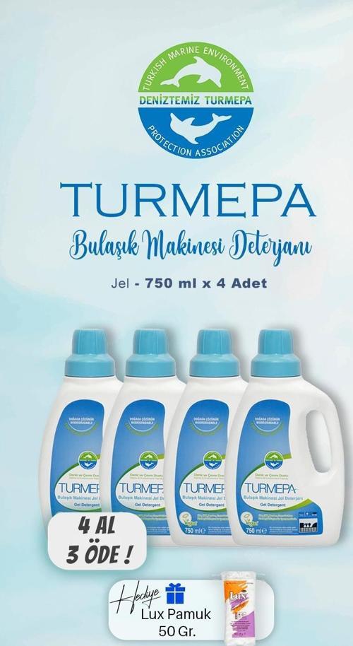 4 AL 3 ÖDE Turmepa Jel Bulaşık Makinesi Deterjanı 750 ml, Pamuk Hediyeli