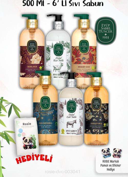 500 Ml 6'lı Eyüp Sabri Tuncer Sıvı Sabun Özel Paket ve ROSIE Hediyeli