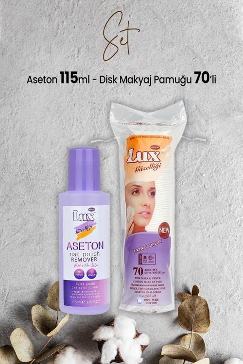 Aseton 115 ml ve Disk Makyaj Pamuğu 70'li