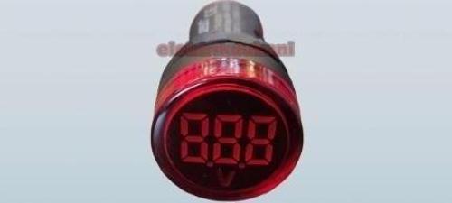 24v-550v Voltmetreli KIRMIZI Sinyal Lambası 220v Göstergeli 22mm