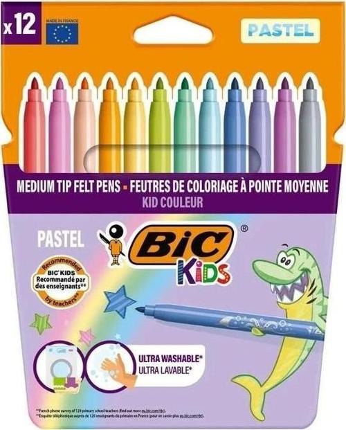 Kıd Couleur Keçeli Boya Kalemi Pastel 12 Renk 520084