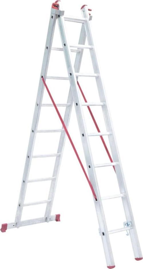 Elmas Serisi - 2 Parça X 2,5 Metre = 5 Metre  A TİPİ Alüminyum Merdiven - Yerli Üretim