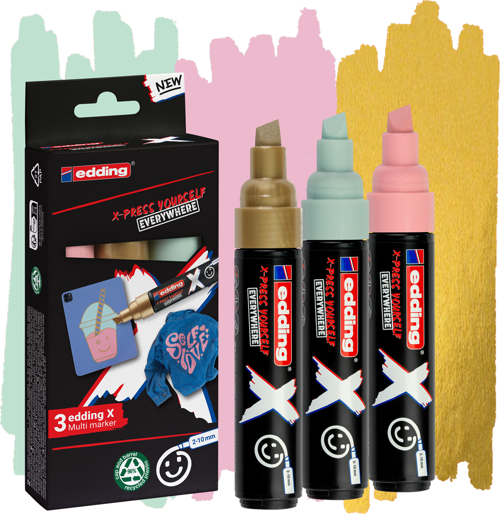E-6900 Multimaker Çok Yönlü Akrilik Boya Seti Kesik Uçlu Markör 2-10 mm Pastel Colours