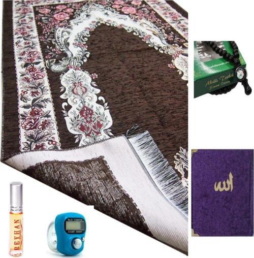 Hediye Seti 5 Parça 1Xpamuk Şönil Seccade Bordo 60 x 90