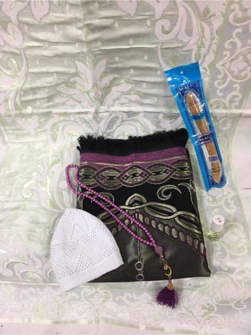 Kaliteli Namazlık Tesbih Takke Misvak Alkolsüz Esans Set Krem 120 x 70