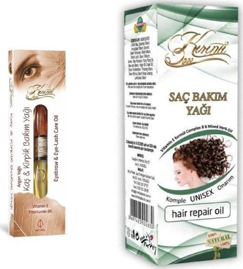 2000 Saç Ve Argan Yağlı Kaş  Kirpik Bakım Yağı Seti