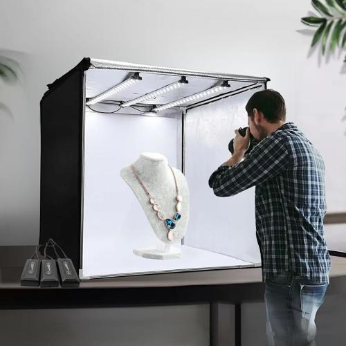 Pro II 3 Led Işıklı Ürün Çekim Çadırı 60x60 cm