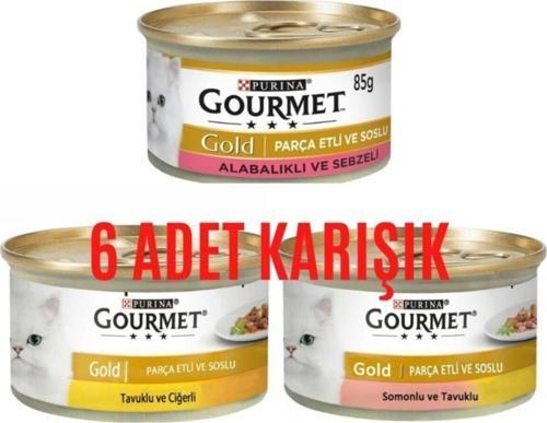 Gold Karışık Parça Etli Kedi Konserve 85 Gr 6 Adet