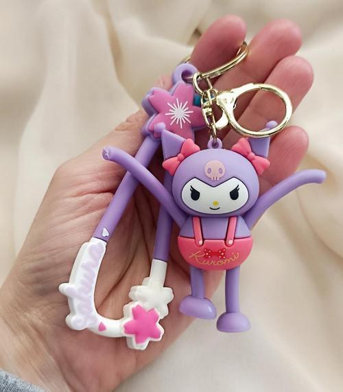 Kuromi Ayaklı 3D Silikon Anahtarlık Araba Çanta Cüzdan Süsü Aksesuar 
