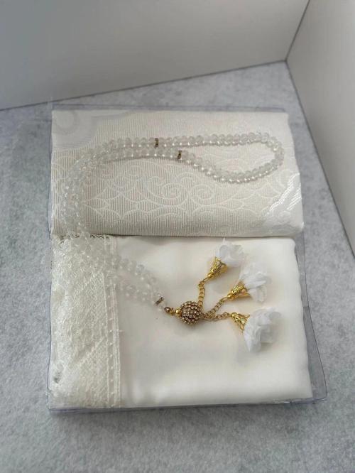 Çeyizlik Seccade Seti Krem