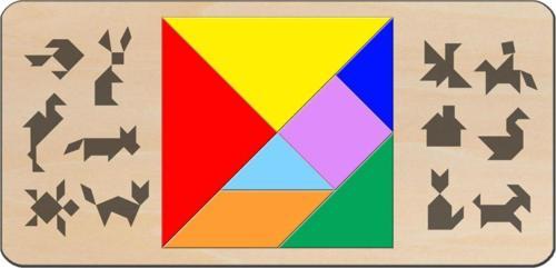 Ahşap Tangram Zeka Oyunu Strateji Eğitici Zeka Geliştirici Oyun