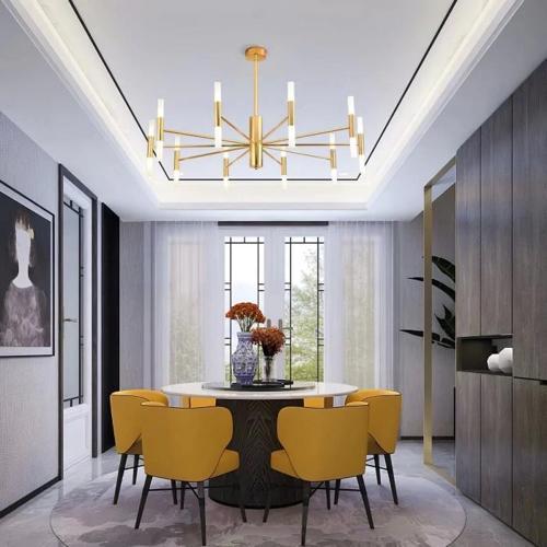 Ledli Plafonyer Modern Aydınlatma Gold Sarkıt Ledli Salon Avize