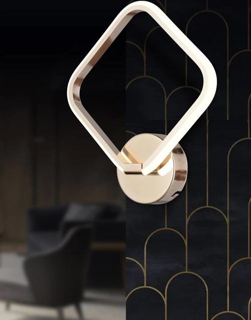 Luxury Kare Üç Renkli Gold Ledli Aplik