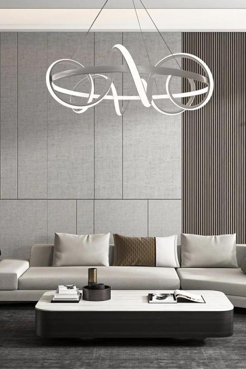 Spiral Halka Ledli Avize, Oturma Odası Avize - Salon Avize