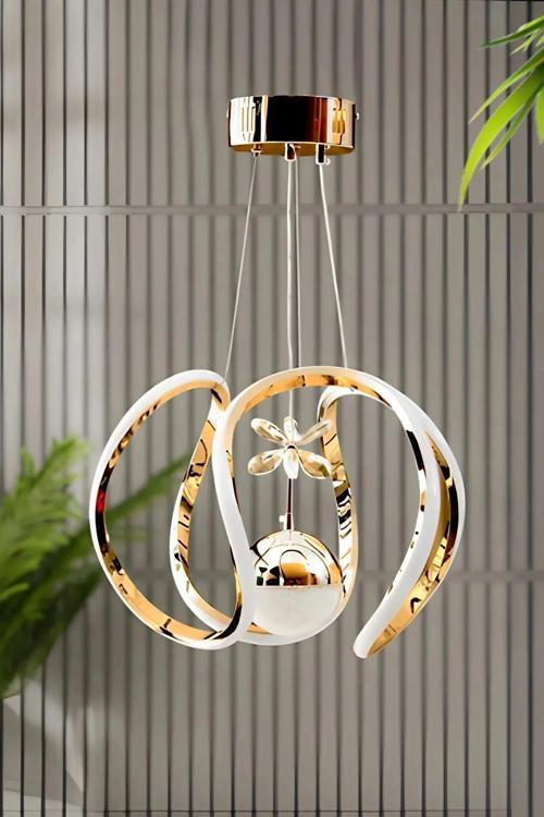 Model Clasy Gold Kaplama 3 Renk Modern Ledli Sarkıt Avize