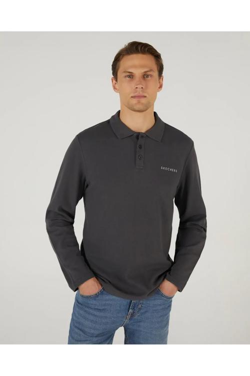 S242198-003 M Polo Casual Comfort Long Sleeve Polo Erkek Polo Tişört