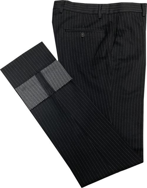 Avasar Erkek Siyah Çizgili Regular Fit Kumaş Pantolon-7226