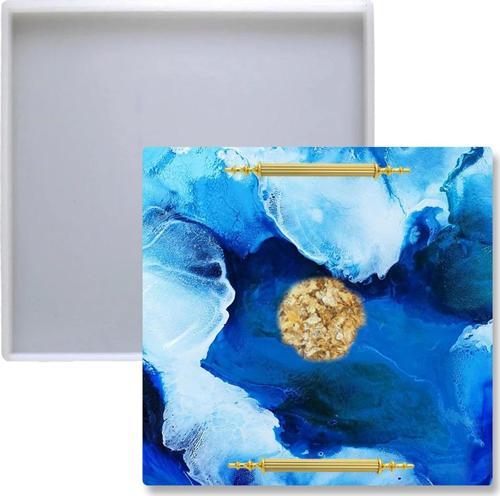 Epoksi Silikon Kalıp YERLİ Düz Tepsi Kalıbı 25X25 CM