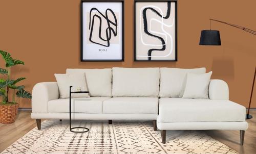 Nero Köşe Koltuk, Ekru, 250X160, Sağ Köşe
