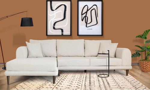 Nero Köşe Koltuk, Ekru, 250X160, Sol Köşe