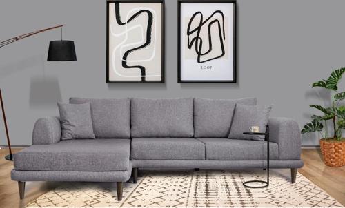 Nero Köşe Koltuk, Gri, 250X160, Sol Köşe