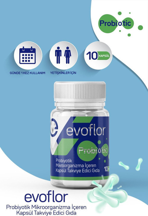 Evoflor Probiyotik Mikroorganizma Içeren Kapsül Takviye Edici Gıda 10 Kapsül