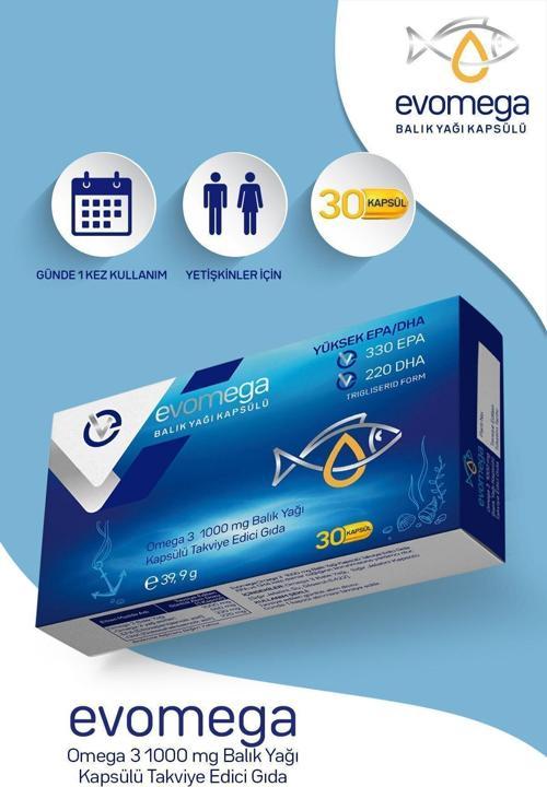 Evomega Balık Kapsülü Gıda Takviyesi 30 Kapsül