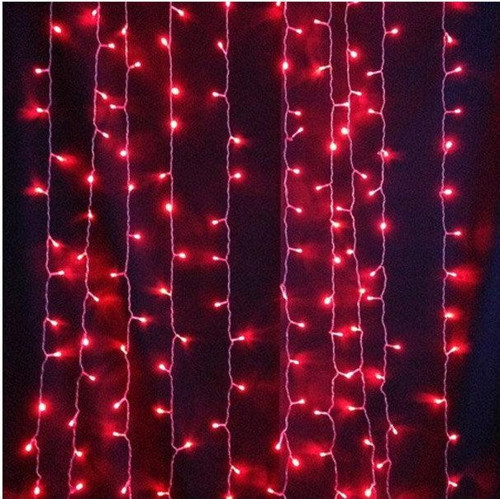 KIRMIZI 2*2mt 400 LEDLİ AKAR PERDE