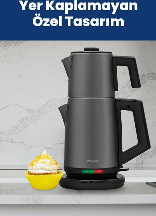 İncedem Antrasit Damlatmaz Ağız Çelik Çay Makinesi Ve Su Isıtıcısı IN-6306AN