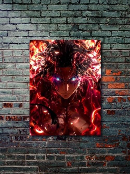 Eren Jaegerr - Attack On Titan, Anime - Manga Serisi, Özel Tasarım Kağıt Poster, Duvar Sanatı