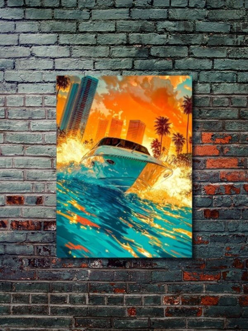 Miami Vice - Özel Tasarım Kağıt Poster, Eşsiz Tasarım Tarih, Mitoloji, Karakter Posterleri,