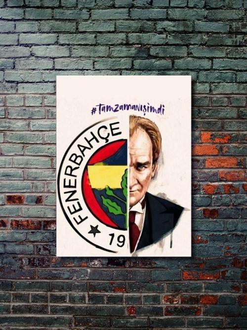 Atatürk, Fenerbahçe - Önemli Kişiler, Tarihi Kişiler, Özel Tasarım Kağıt Poster, Duvar Sanatı