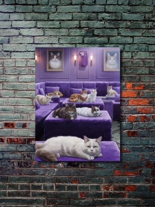 Kedi Teması, Özel Tasarım Kağıt Poster, Duvar Sanatı