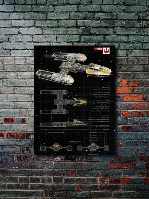 Y-Wing - Star Wars - Gemi Şemaları - Film & Dizi Posterleri, Özel Tasarım Kağıt Poster