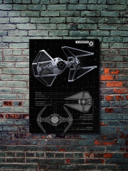 Tie Interceptor - Star Wars - Gemi Şemaları - Film & Dizi Posterleri, Özel Tasarım Kağıt Poster