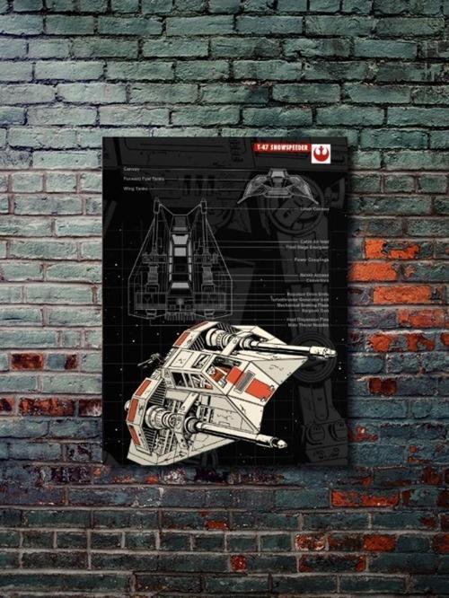T47 - Snowspeeder - Star Wars - Gemi Şemaları - Film & Dizi Posterleri, Özel Tasarım Kağıt Poster